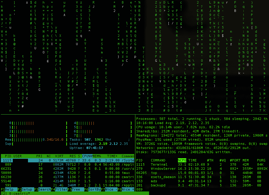 tmux the matrix