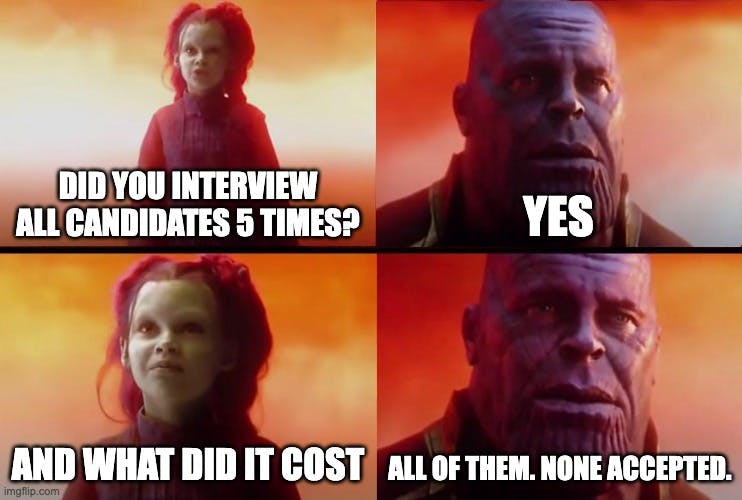 Thanos did too many interviews to candidates